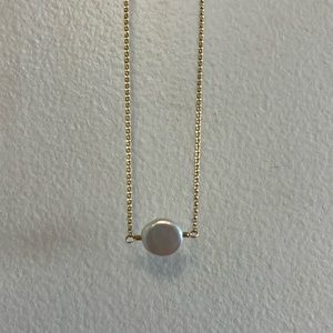 Gold Filled White Flat Pearl Necklace